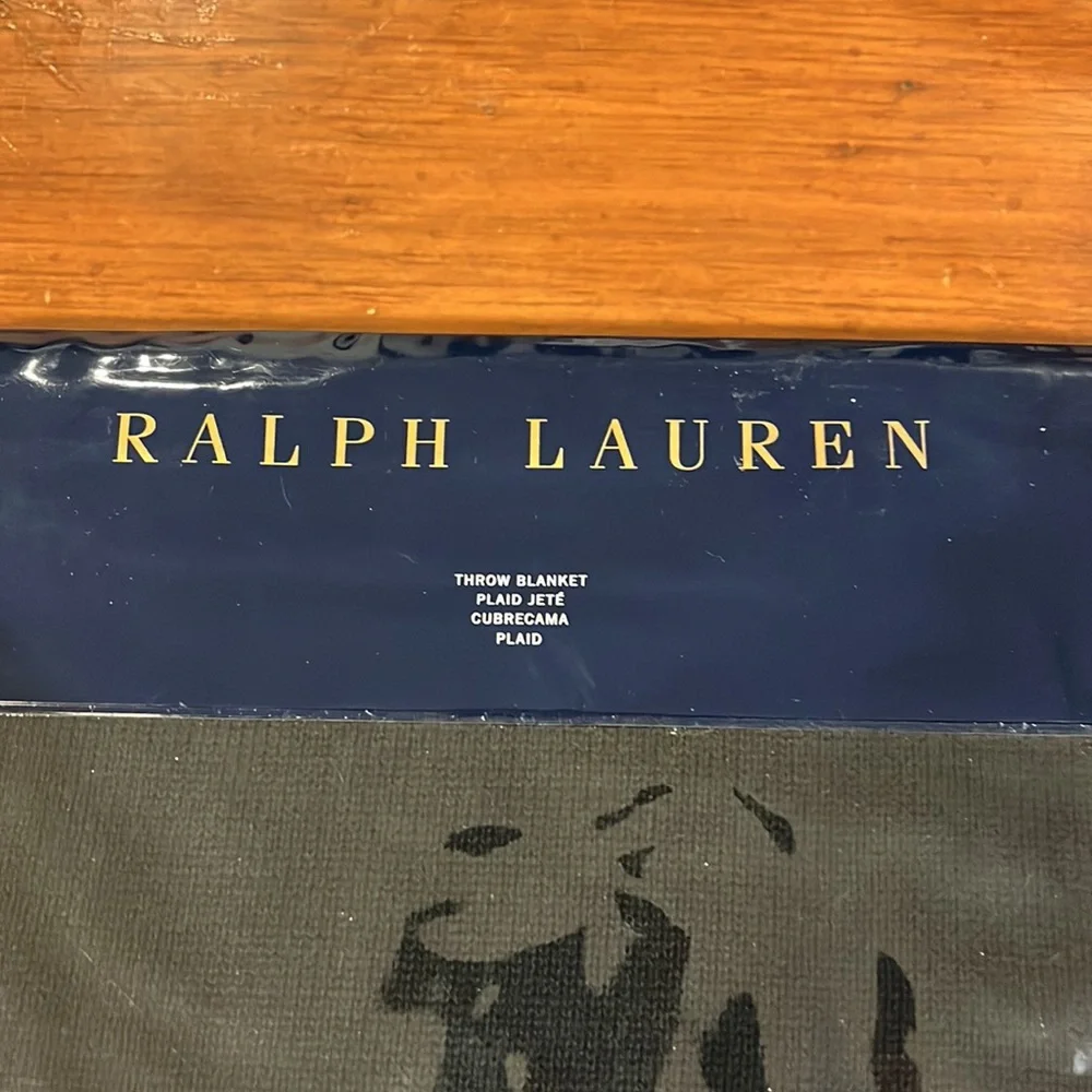 Polo Ralph Lauren Alsten Martini Bear Throw Blanket 54”x72” black cotton new